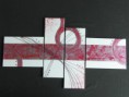Tableau quadriptyque Rouge Argent et Blanc (N°6)